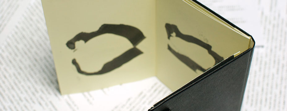 Some student work displayed in a book part of the ROTOR project