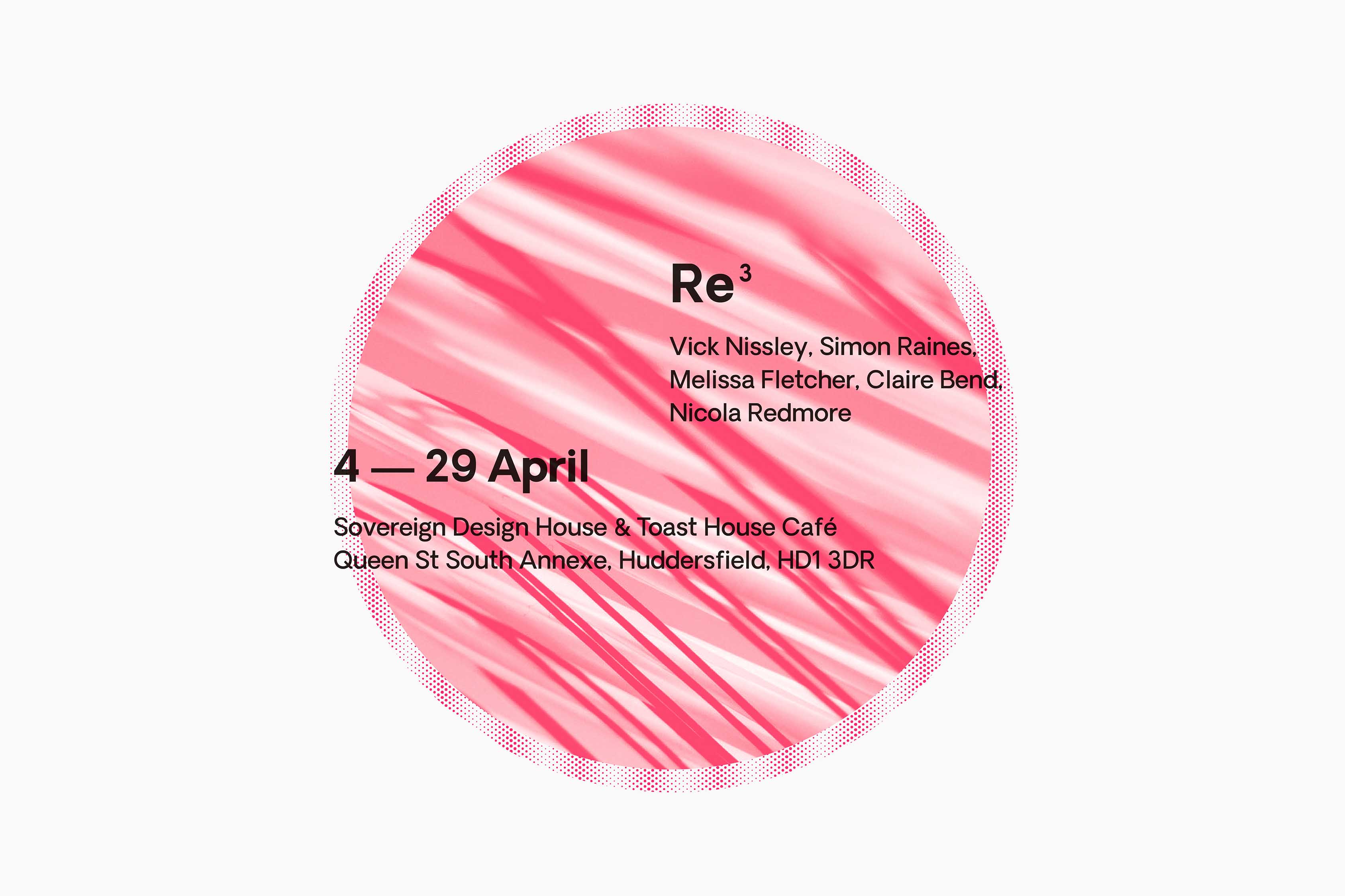 Pink circle with black text