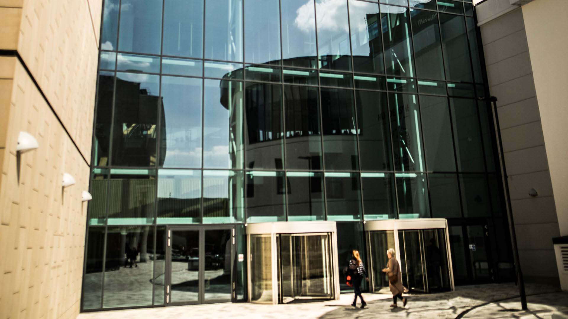 Exterior of the Oastler Building, Law School and the School of Music, Humanities and Media