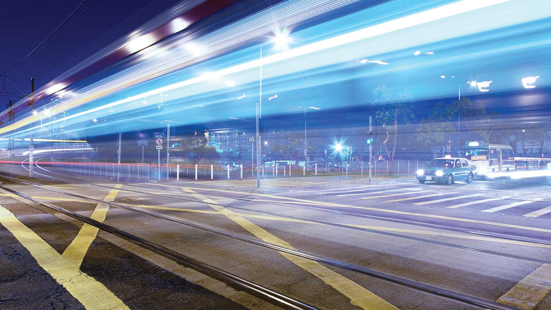 tram lines through city