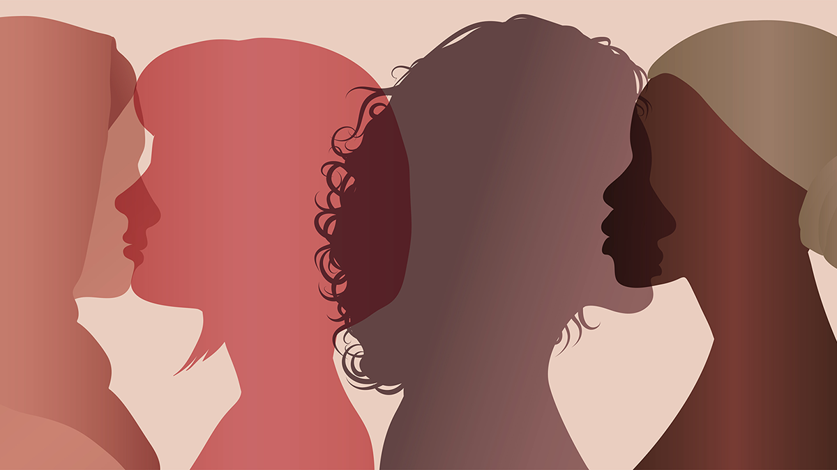 Illustration of women in silhouette, abstract