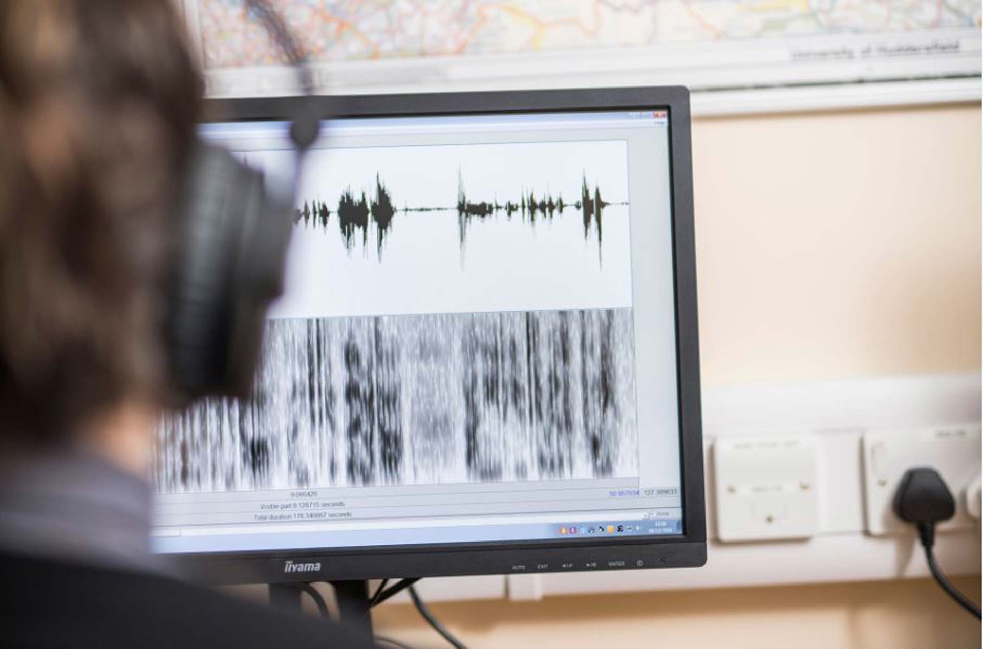 A student using linguistics software