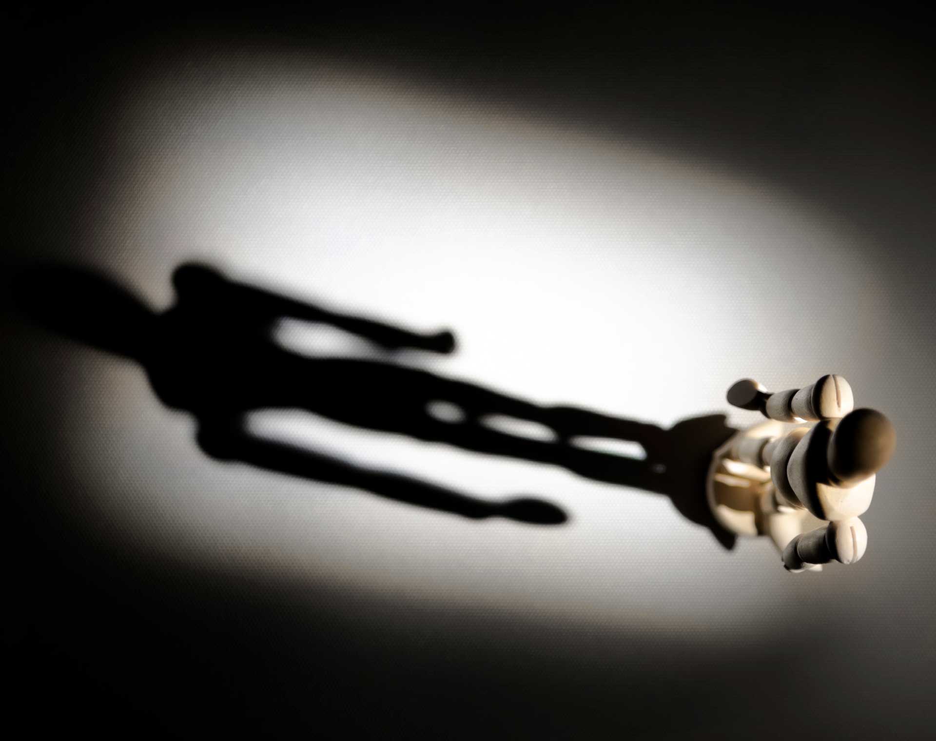 Back lit wooden mannequin