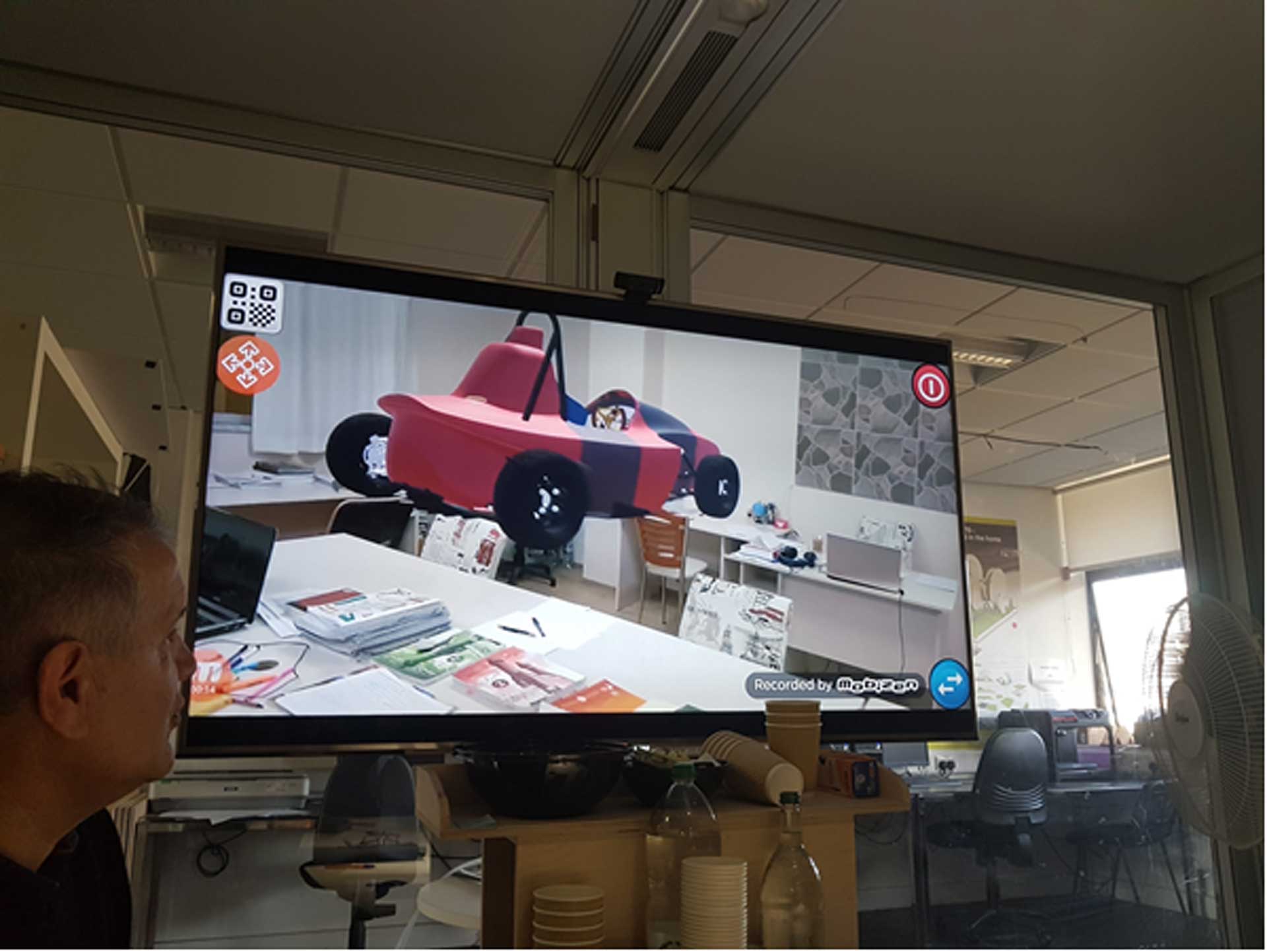 Augmented reality app in use