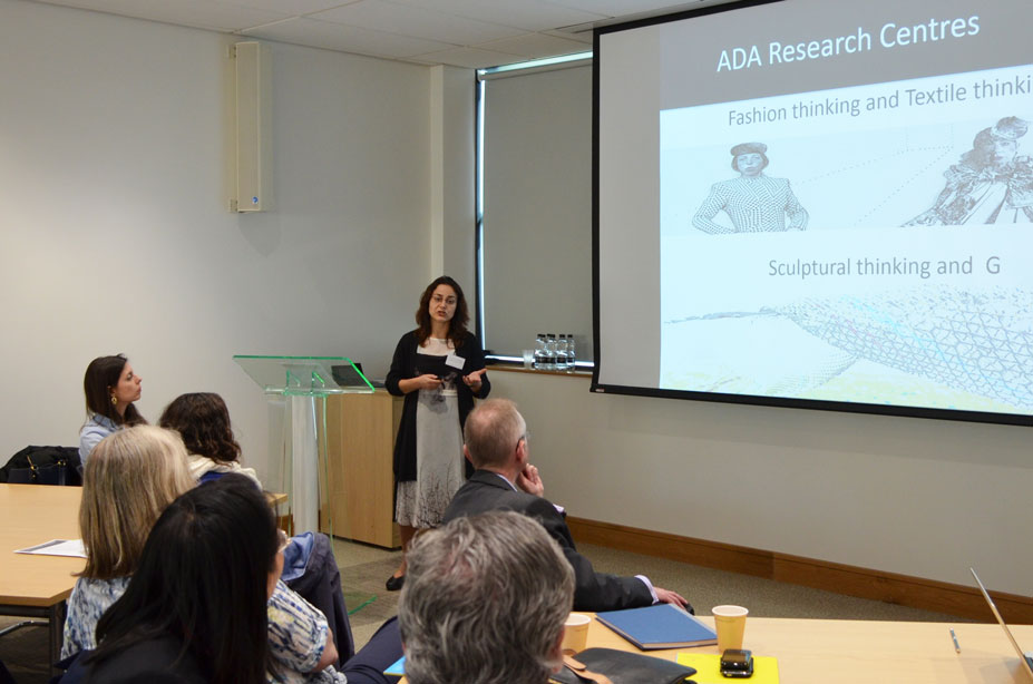 Patricia Tzortzopoulos chairing the launch event for the Innovative Design Lab