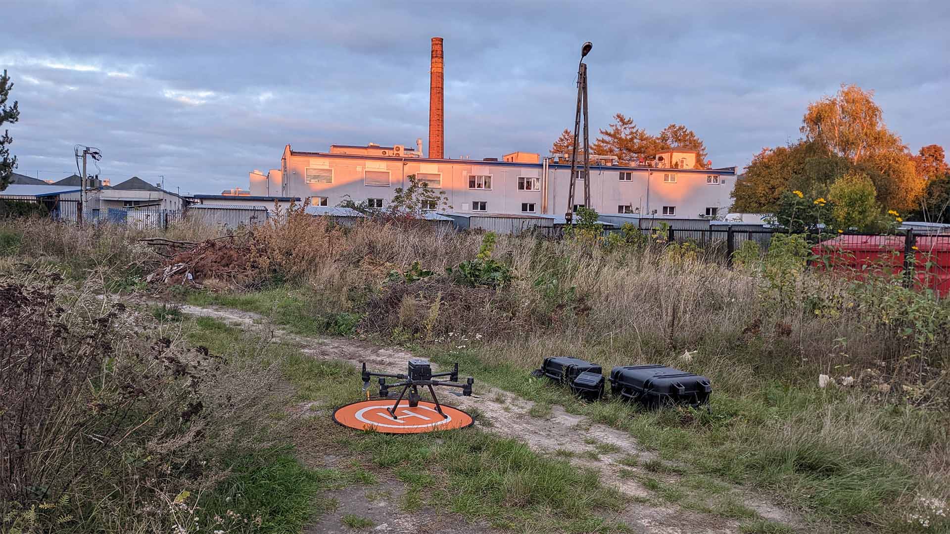 Trawniki drone taking off