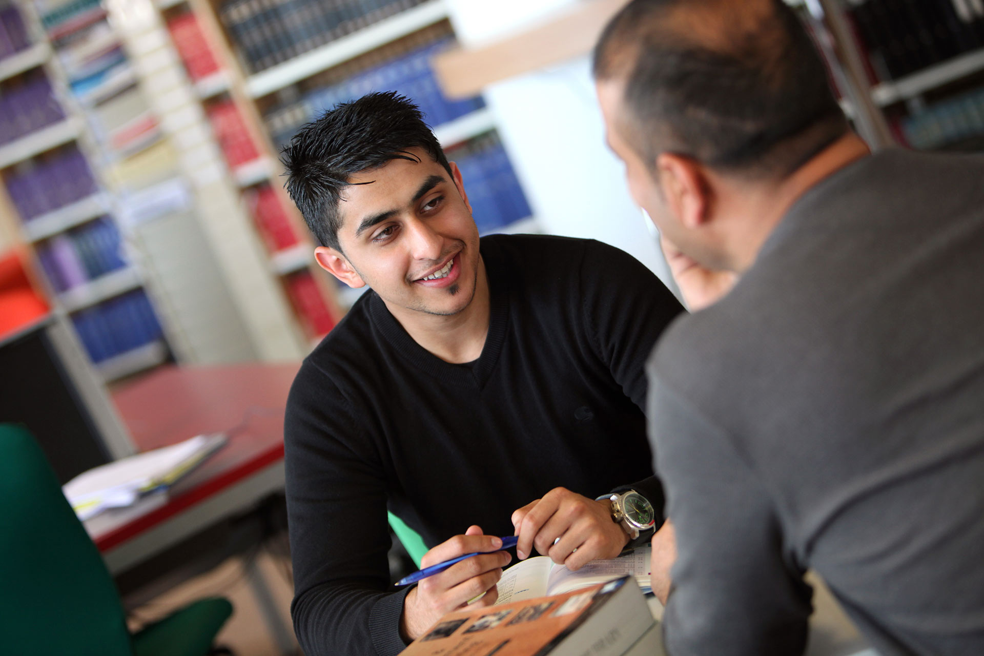 Students studying in the library
